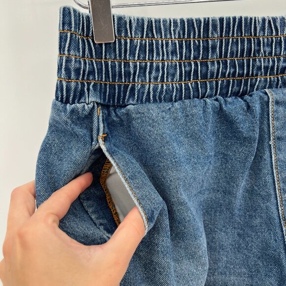 Urban Outfitters BDG Pull-On Denim Boxer Short‎ Size M High Rise Elastic Waist - Picture 4 of 12